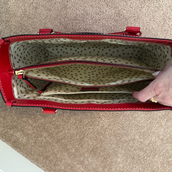 Like New Kate Spade Cherry Red Leather Satchel/Tote Purse/Pocketbook - Picture 11 of 15